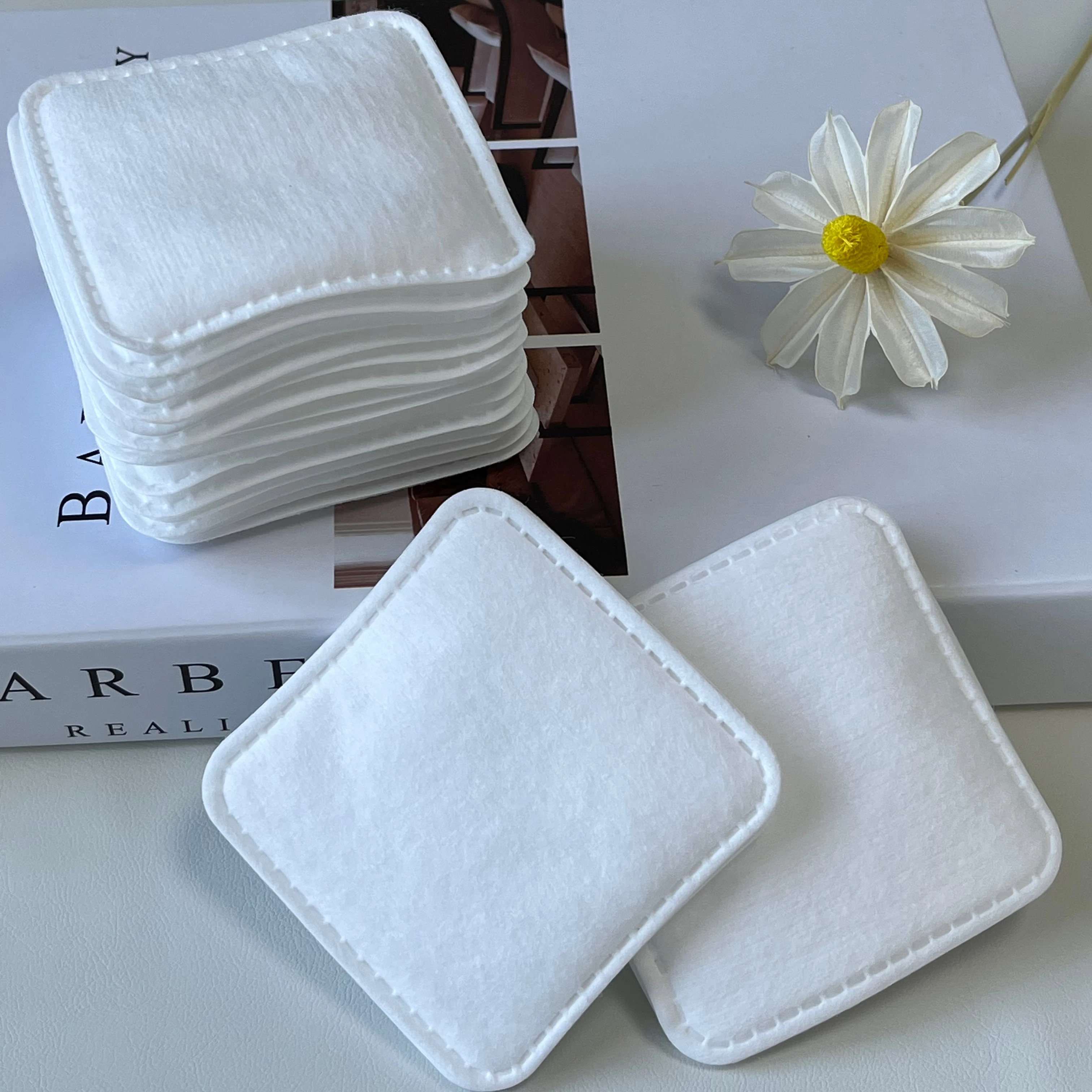 Premium Square Cotton Pads for Face - Makeup Remover Pads, Hypoallergenic, Lint-Free | 100% Pure Cotton