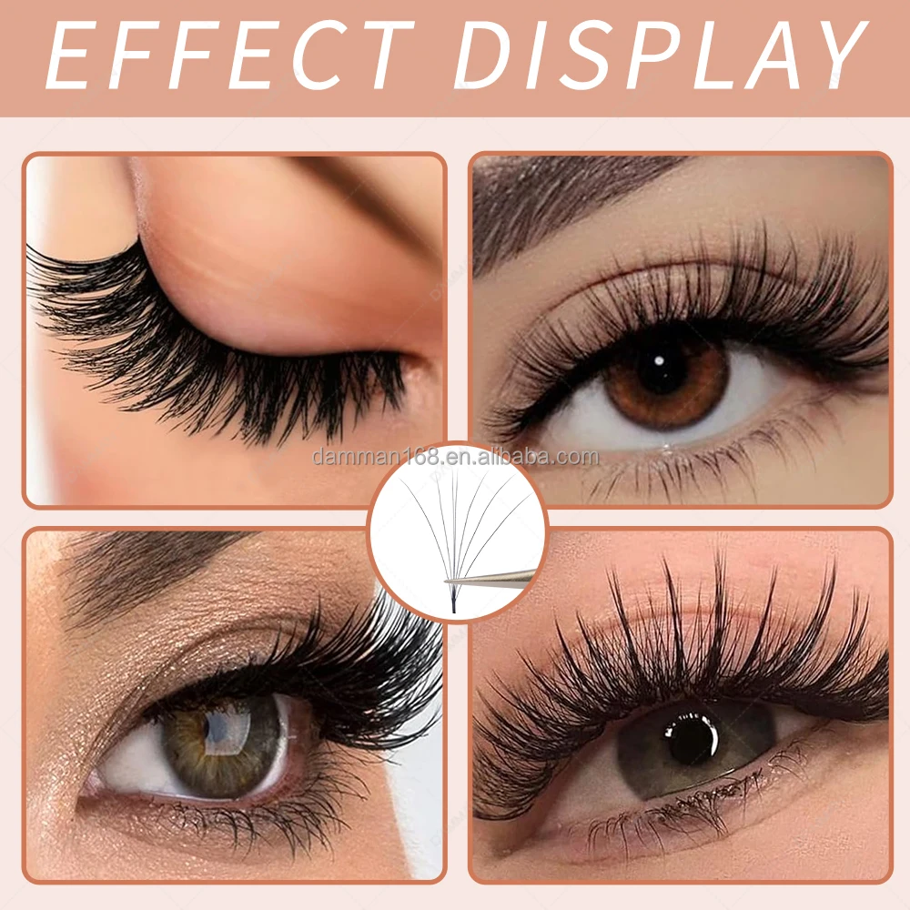 Volume Fast Fanning Eyelash Extension 0.07 D Curl Mix 8-15mm And Mix 13-20mm Faux Mink Easy Fans Lashes Tray Custom Eyelashes