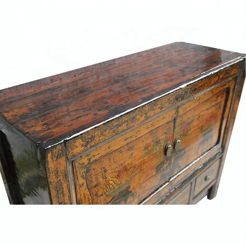 Азиатский Антиквариат, винтажная роспись вручную, монгольский сервант, мебель