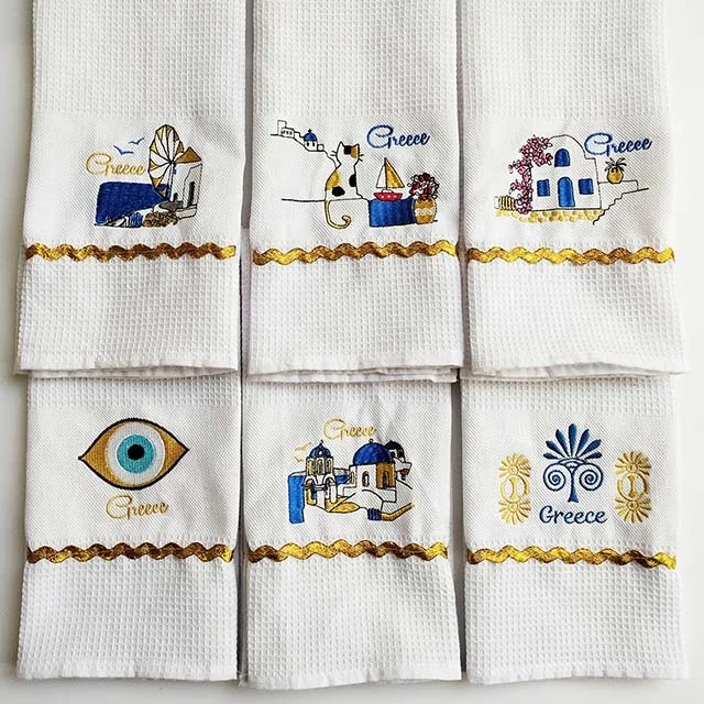 
Tourism products travel kitchen towel Cotton Embroidery Design kitchen Tea Towels 