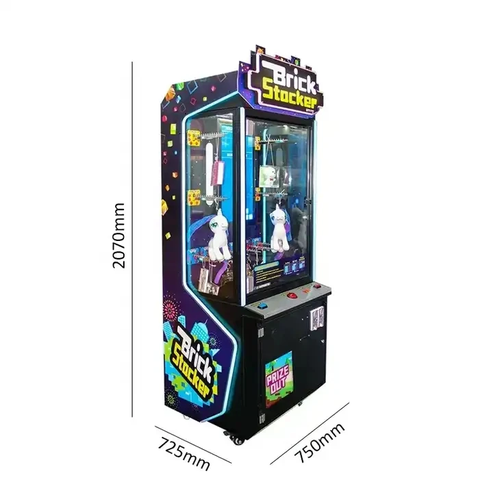 Arcade brick stacking block game prize machine Coin/Banknote Operated ticket redemption prize crane video brick stacker machines