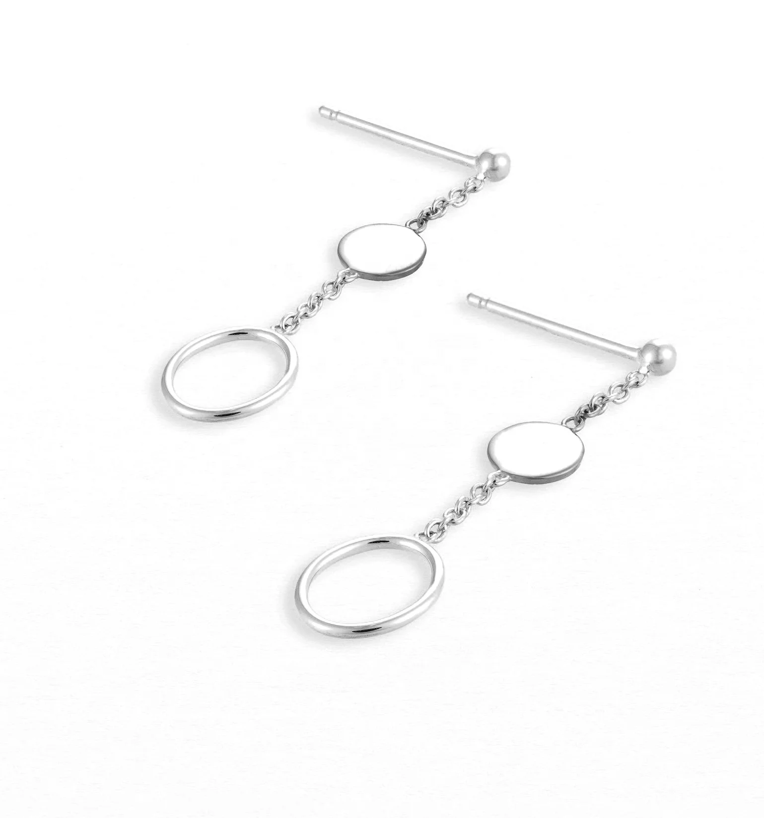 Milskye delicate jewelry 18k gold plated 925 sterling silver statement ornaments small beads discs signature oval wire earrings