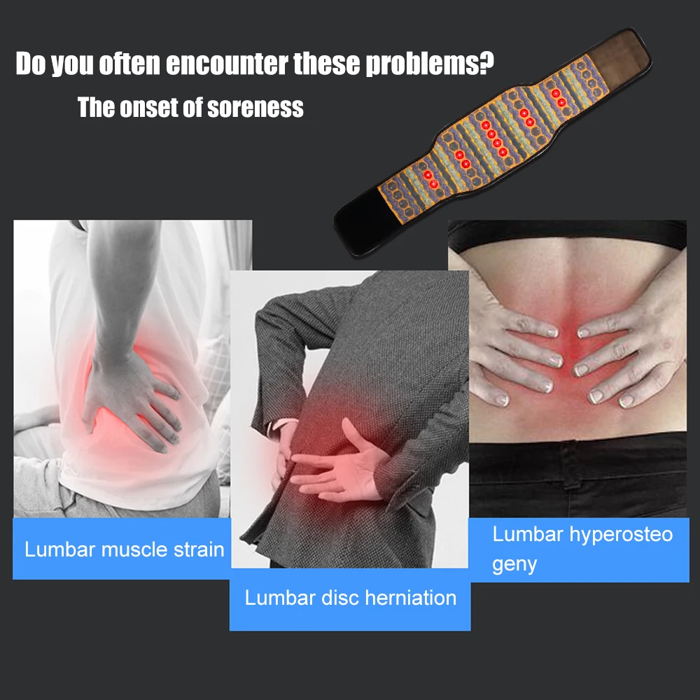 Crystal Thermal Gemstones Stone Belt With Heating Therapy Jade Heated Back Waist For Relieving Waist And Abdominal