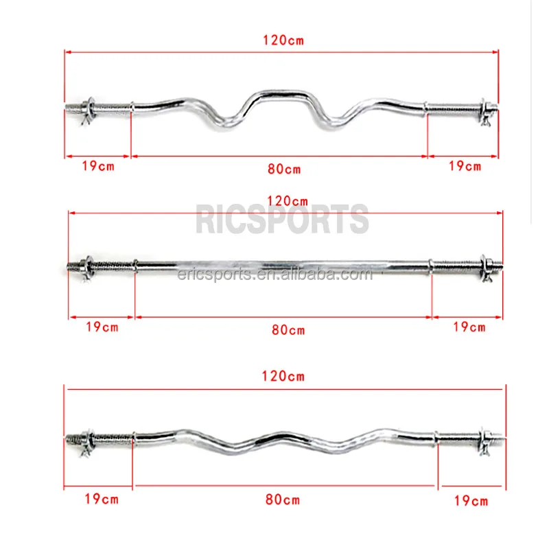 fitness equipment  ez curl bar Gym Chrome weight lifting dumbbell Barbell Bar for sales