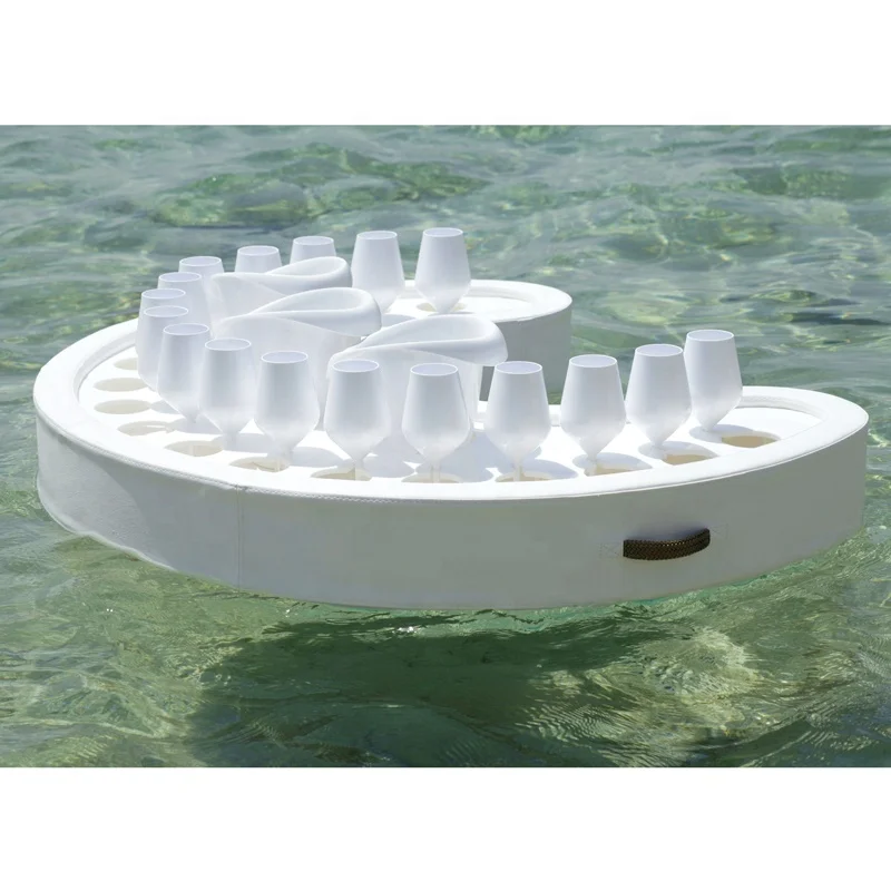 Leather Modern swimming pool table floating bar floating tray for hotel pool