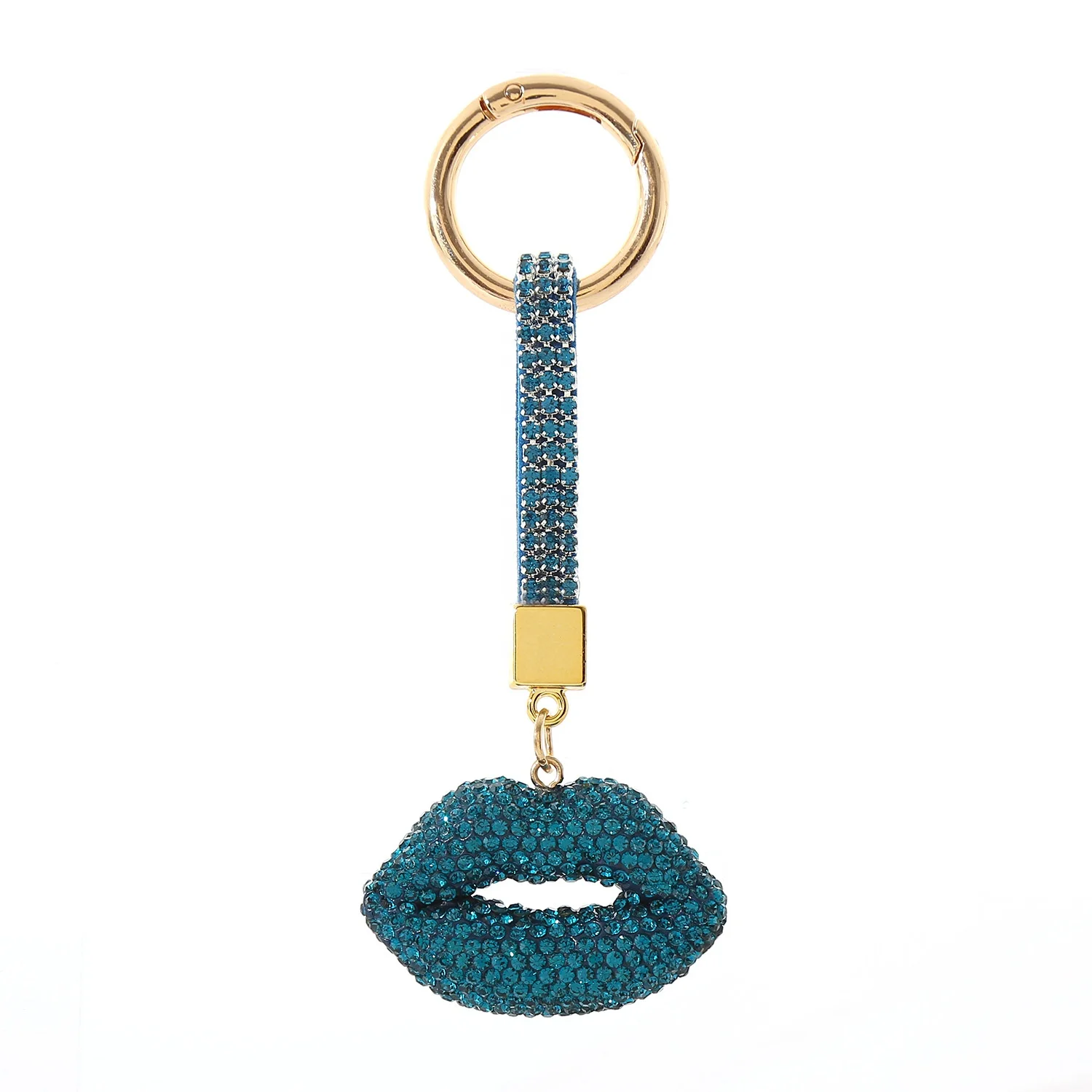 Creative Lip Shape Diamond Rhinestone Keychain Custom Personalized Metal Keychain