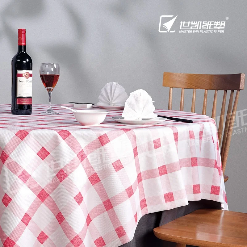 Outdoor Picnic Party Plastic Table Cover Red And White Lattice Rectangular Disposable Tablecloth