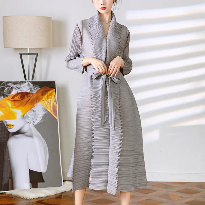 2023 Latest Clothing Manufacturers Custom Miyake Pleated Plus Size Dresses Women Lady Elegant Women Dresses