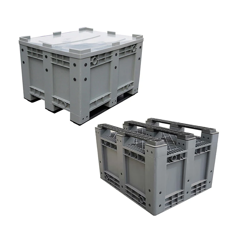 Large 800x600  Spare Shipping Rigid Plastic Solid Side Pallet Box Storages Packaging For  Corn Storage