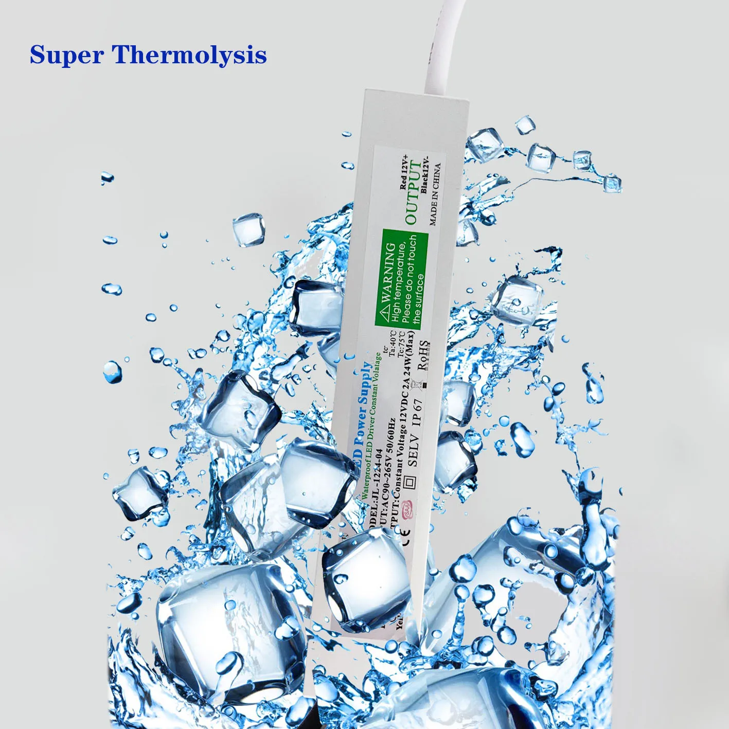 factory sale Dimmable LED Driver 12V 24V DC Output 24W 36W 48W 60W  IP67 Waterproof Power supply potting power supply