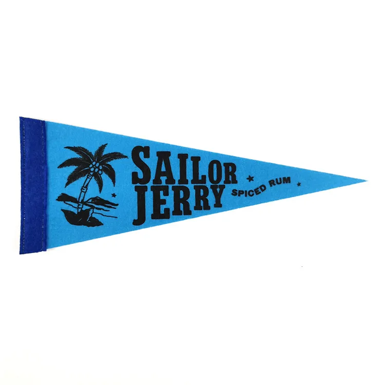 Wholesale ready to ship 3D different color DIY custom felt pennant flag, sublimation blank customs felt pennant,Small Flag