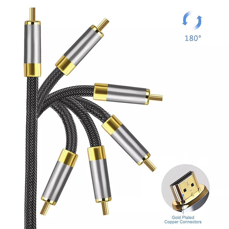 In Stock Certificated Cable HDMI 8K 4K 48Gbps 1M 1.5M 2M 3M HDMI To HDMI Audio Video Cable For  HDTV PS5 XBOX Computer
