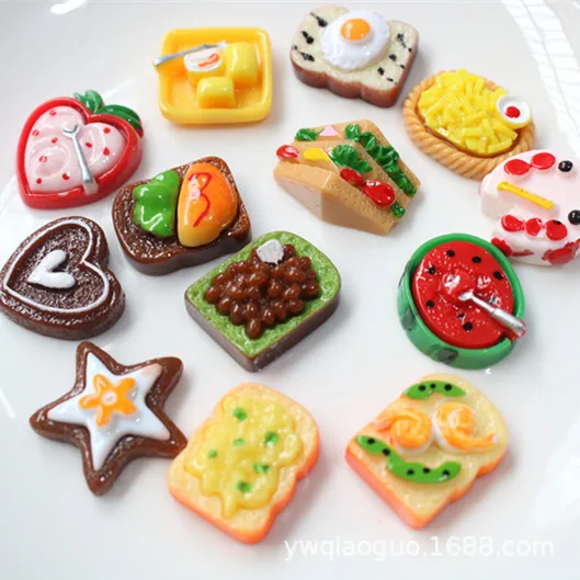 Hot wholesale DIY Nail Art accessories Lovely soft pottery food sushi bread nail tip polymer clay nail accessories