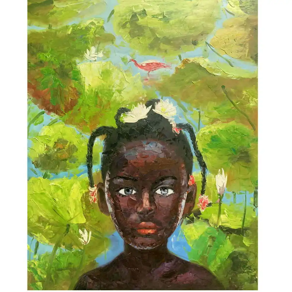 African Art Black and Gold Woman Oil Painting on Canvas Posters  Wall Art Picture for Living Room