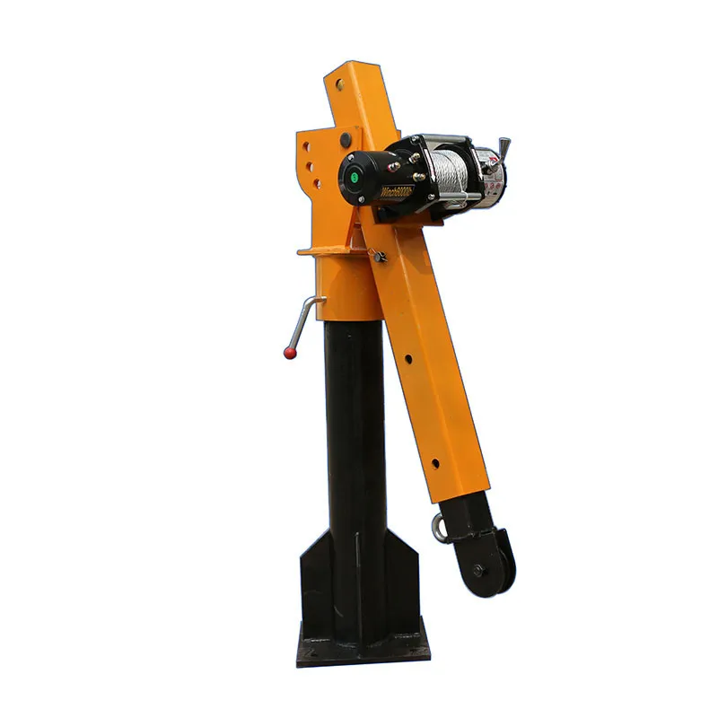 500kg 0.5ton Mini Electric Winch 12v 24v Pickup Truck crane truck Mounted Lifting Crane For Sale