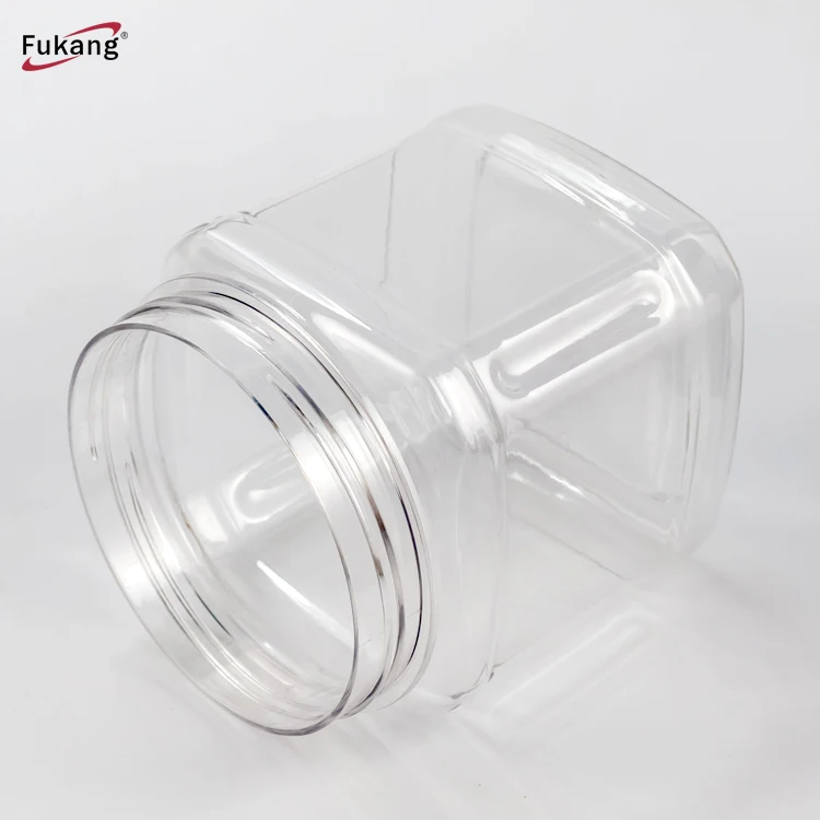 Plastic Square Bottle Food Grade Cookie Packaging Candy Jars