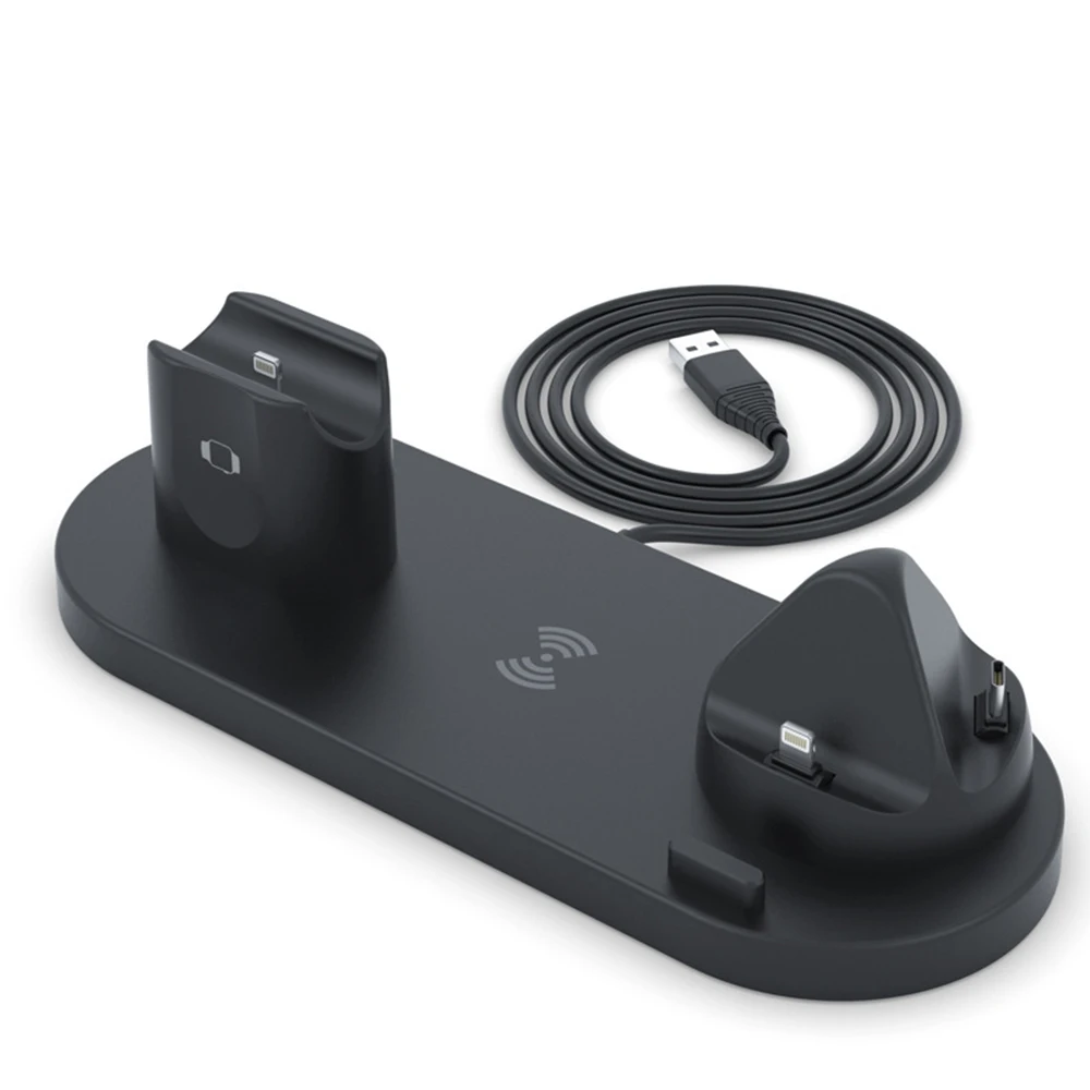 Multi device QI Fast Wireless Charging Dock All in One Wireless Charging Stand 6 in 1 Wireless Charger