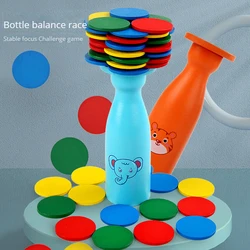 educational wooden bottle challenge stacking balance game wooden colorful round building blocks folding toy for kids