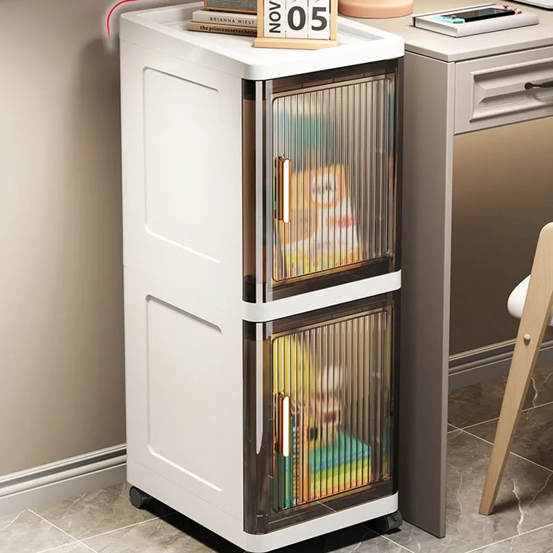 Sesame Luxury Bathroom Storage Cabinet Narrow Space Place Floor Type Cabinet Sundries Organizer Rack With Wheels Shoe Cabinet