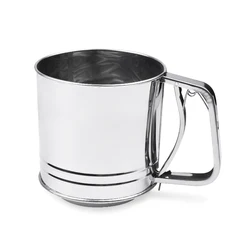 Mesh Sieve Cup Hand-pressed Bake Tool Flour Sifter Stainless Steel Handheld Flour Screen Baking Sifter