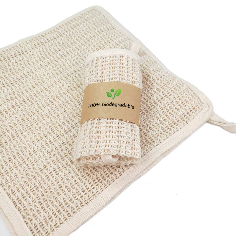 wholesale eco friendly Reusable bath supplies Exfoliating loofah towel sisal bath Wash cloth