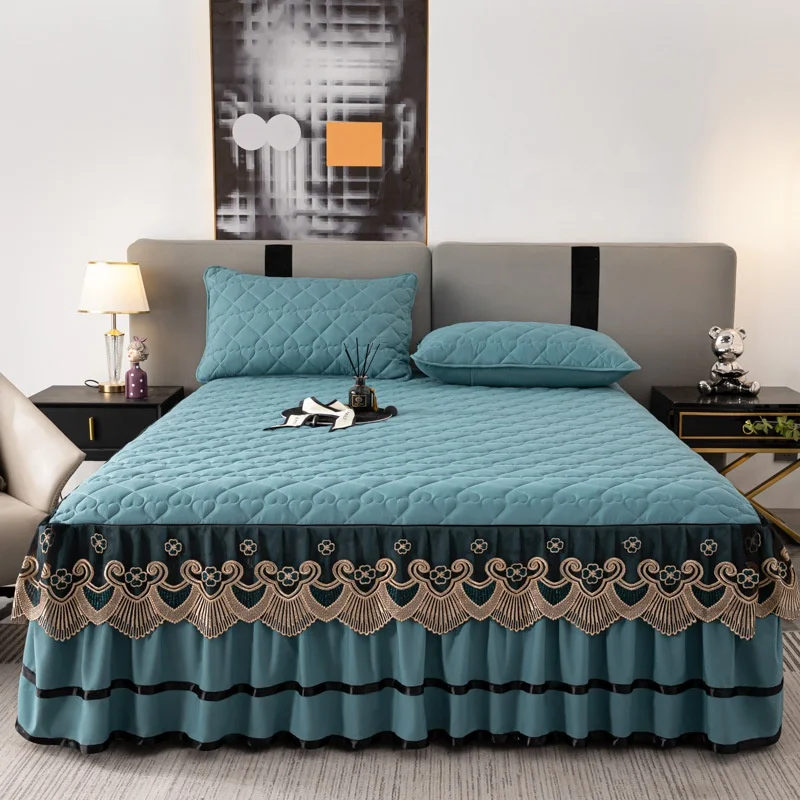 Washable King Queen Dorm Single Size Bed Sheets Skirt with Elastic Belt Bed Skirt Set Home and Hotel Bed Skirt Covers