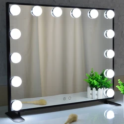 BEAUTME Lighted Makeup Mirror Dressing Table Vanity Set Mirrors with Dimmer, Tabletop or Wall Mounted Vanity Mirror with lights