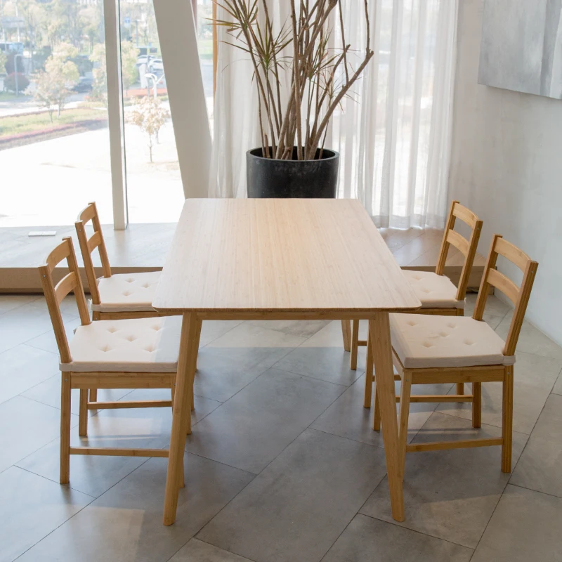 BAMBKIN Bamboo Dining Table Square Furniture Room Dining Table Set