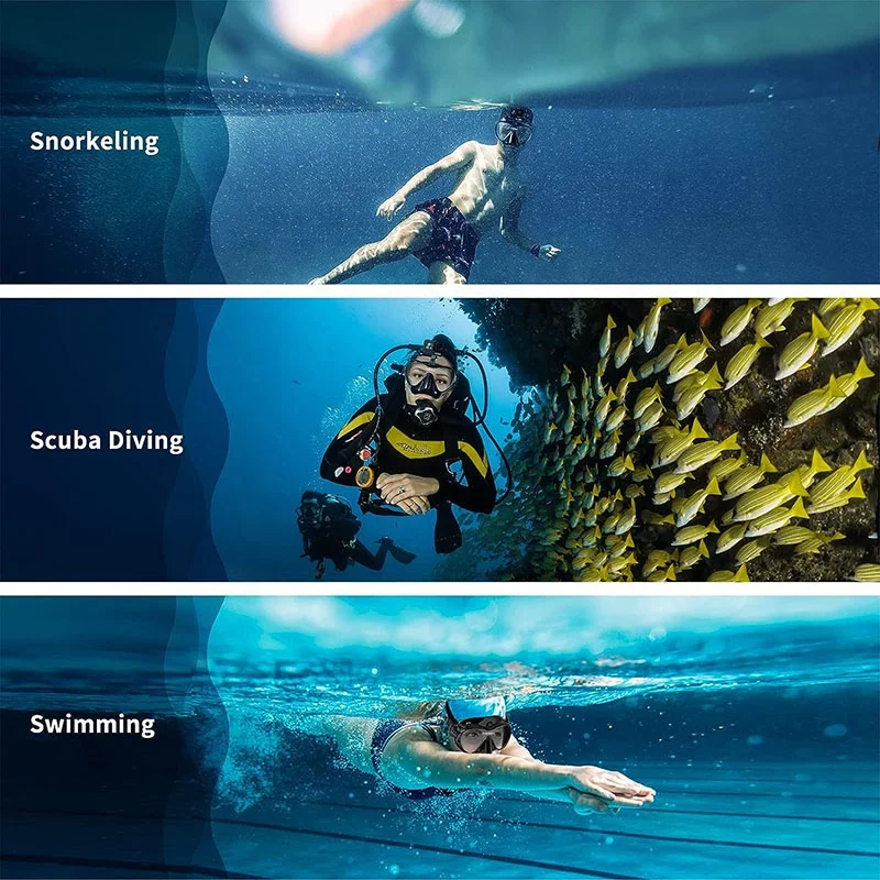 High Quality Big Eye Single Lens Low Volume Wide View Professional Deep Diving Masks Spearfishing Mask For Snorkeling