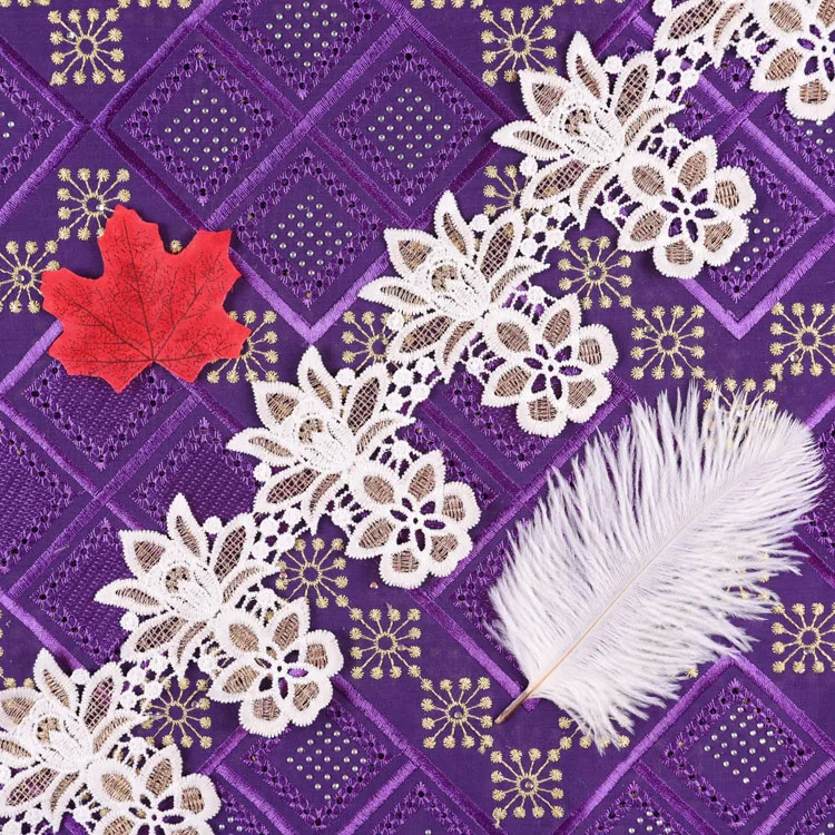 
Flower 3d lace embroidery vintage lace trimming for wedding dress accessories 