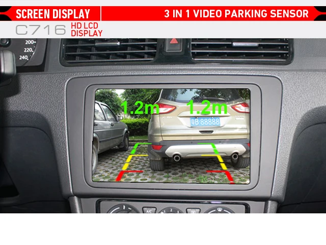 3 in 1 reverse camera car video parking sensor system