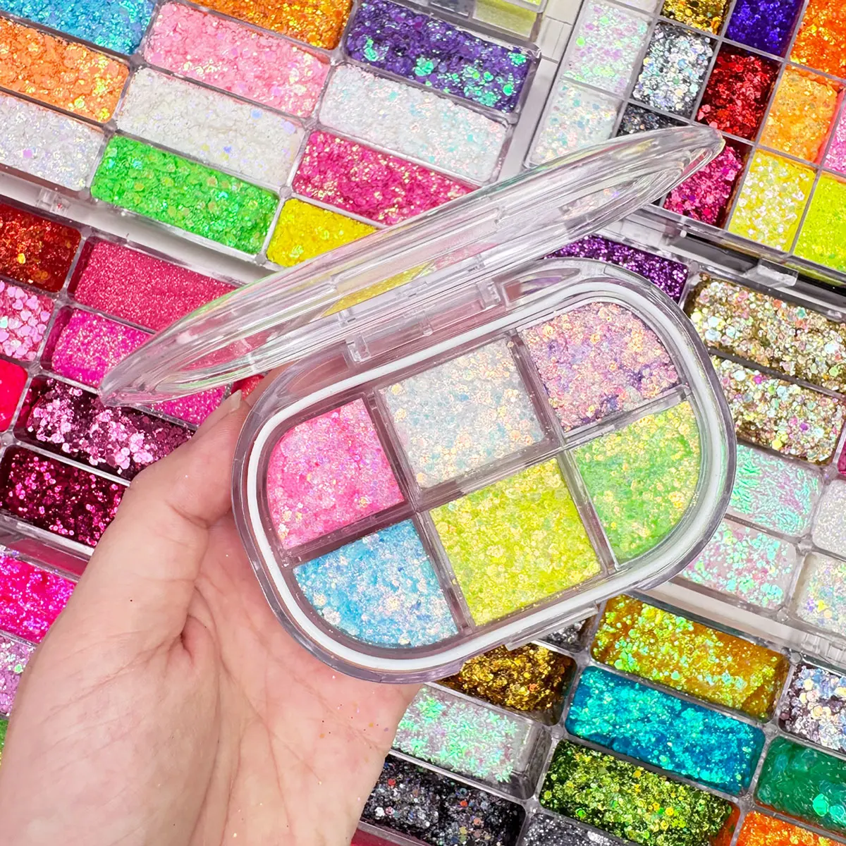 Low Moq Popular Customizes Hair Glitter High-pigment Vegan Lip Make up Make up Private Label Body Glitter