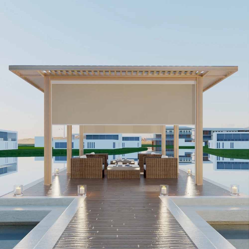 100 Rain-proof Pergola Garden Terrace Louver Pavilion With Retractable Louvered  Gazebo Outdoor Waterproof Electric Motoris