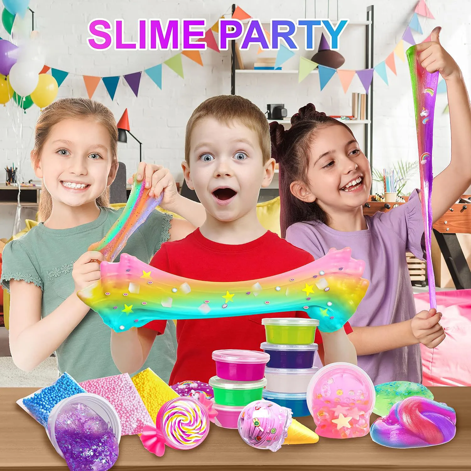 LZY761 Transparent Non-Toxic DIY Slime Toy Super Soft Fluffy Slime For Kids Educational Toy