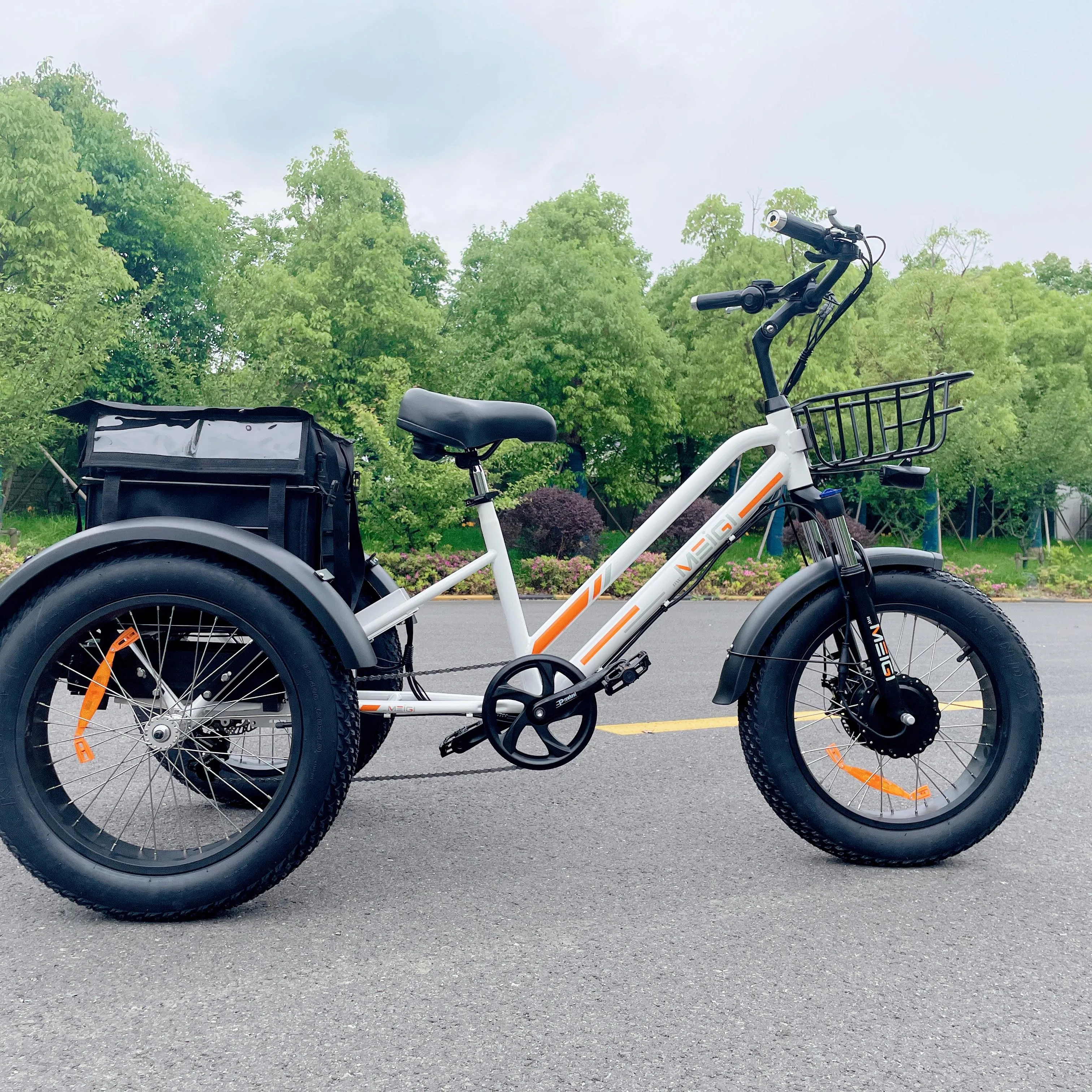 MEIGI High Quality Electric Tricycles 750W Fat Tires Electric Cargo Bike  Adults Electric 3 Wheel Bike For Adults