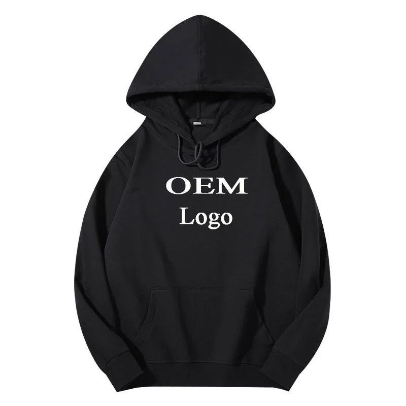 Casual  Men  Leisure Wear White Color Streetwear Hoodies Hip Hop Cotton Custom Office Worker  Embroidery Logo Hoodie