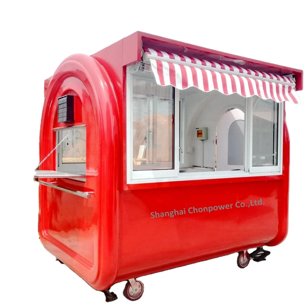 CP-A230165210 красная ручная тележка для мороженого стойка питания напитков киоск с