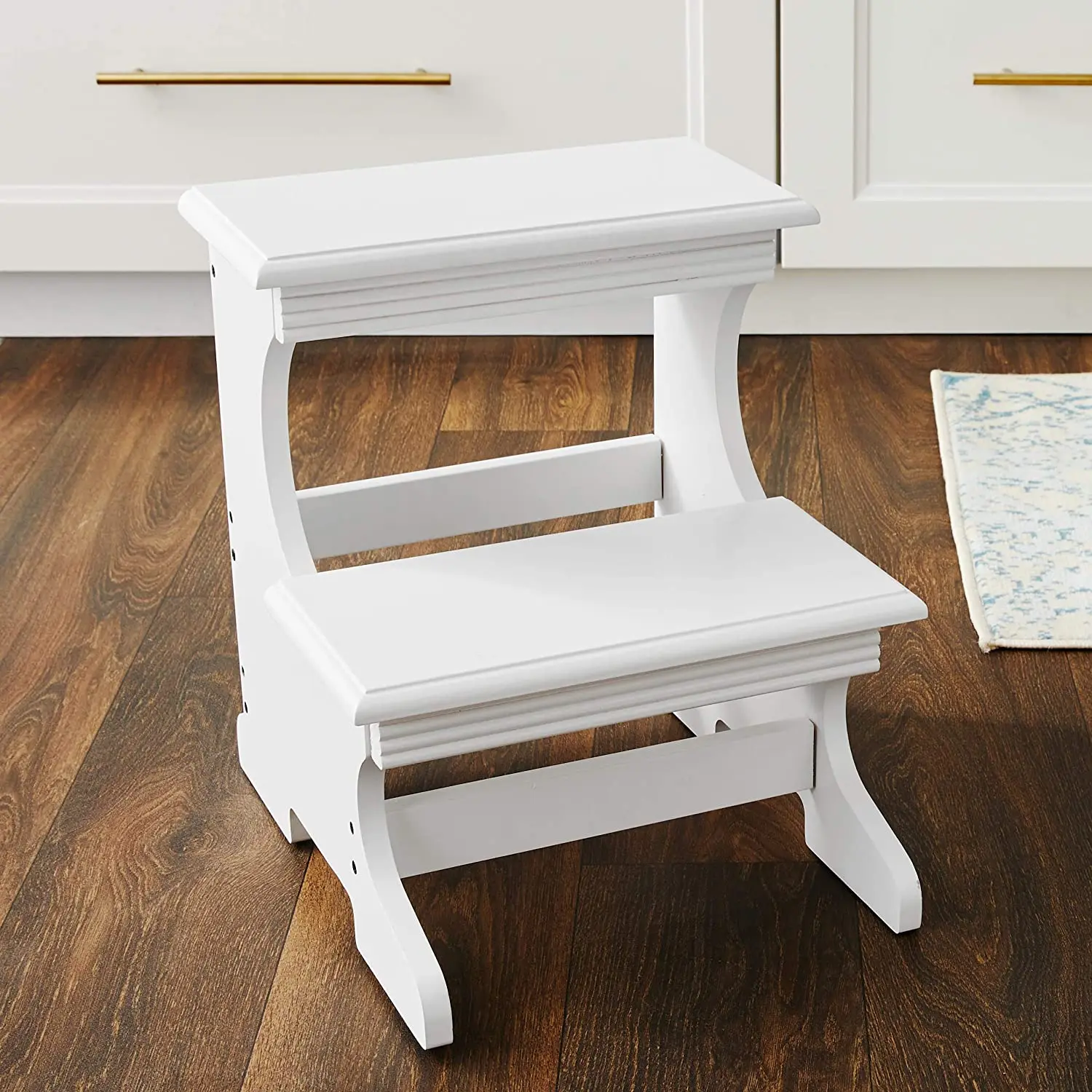 Furniture ladder stool, cherry color, black,wooden ladder stool