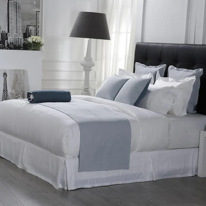 Luxury Hotel Bedding Linen 600TC Pure Cotton King Size Bed Sheet For Five Star Hotel