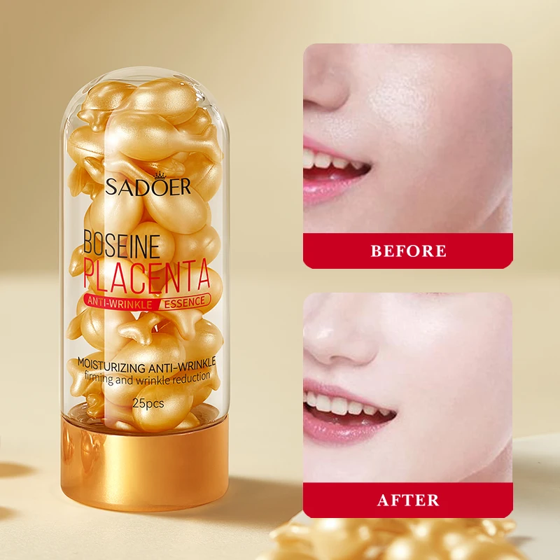 Korean Private Labels SADOER Boson Placenta Anti Wrinkle Facial Essence Serum Firming Moisturizing Lifting Face Skin Care