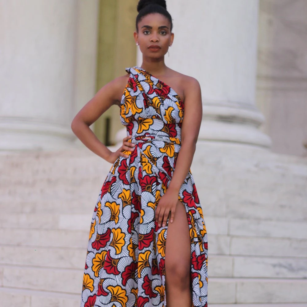 
Hot Selling Vintage Floral Casual Dresses African Dresses Clothing 