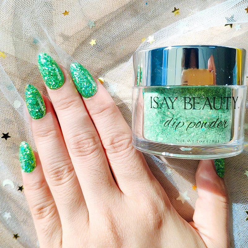 OEM private label nails system wholesale bulk color glitter nail dipping acrylic powder