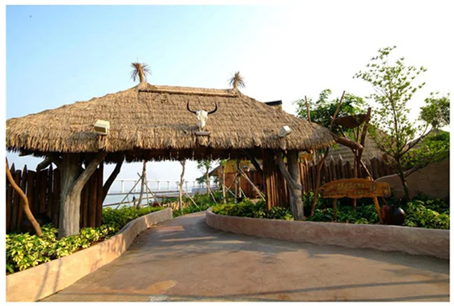 Decorative Easy Installation factory supply Plastic Imitation Thatch Roof Sheet, Garden Roof