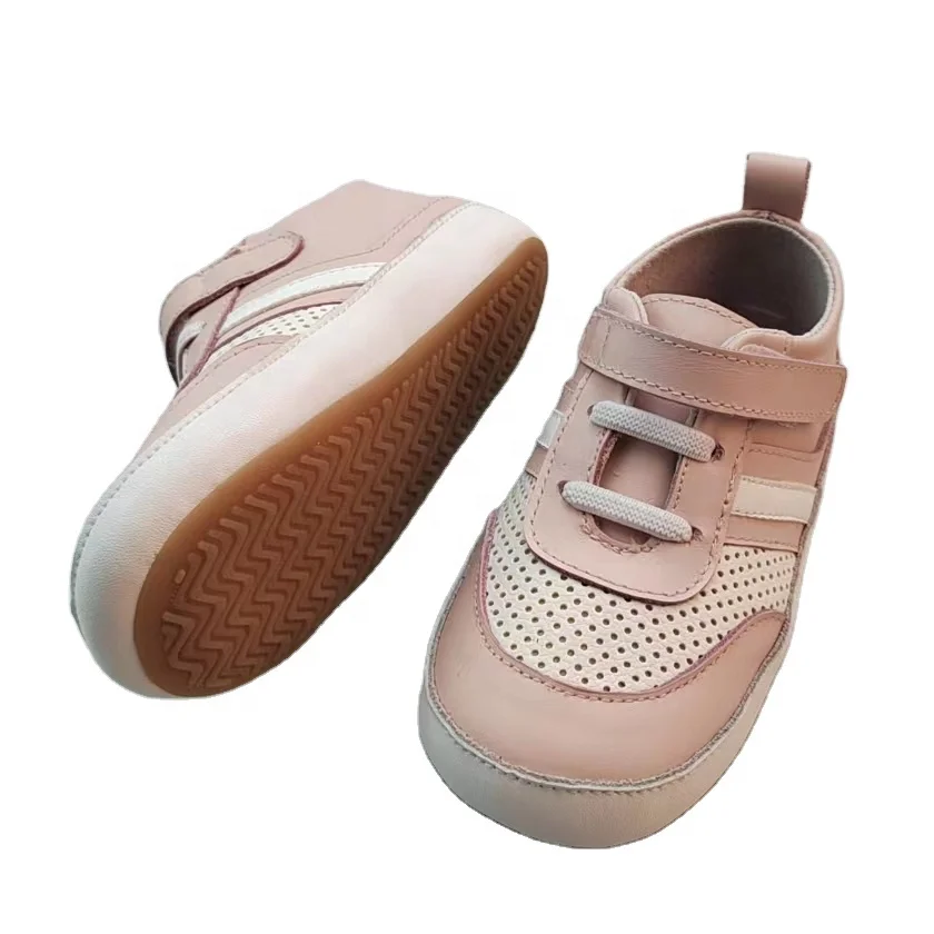 Classical Style Real Leather School Type Rubber Sole Kids Sport Shoes for Children Luxury Casual Lace Custom