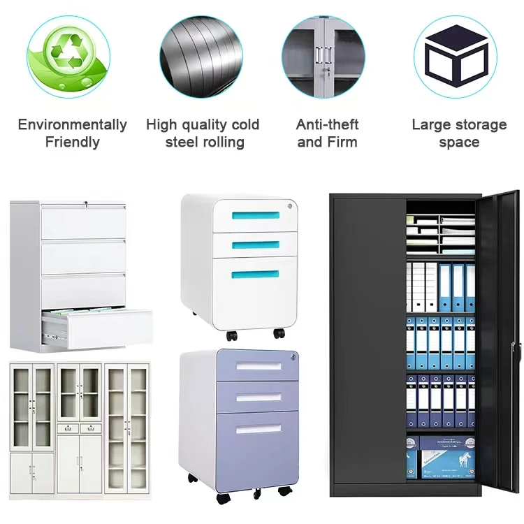 4 Drawer Document Steel Cabinet Vertical File Cabinet Office Drawer Folder Metal Cabinet Storage For A4 F4 File Storage