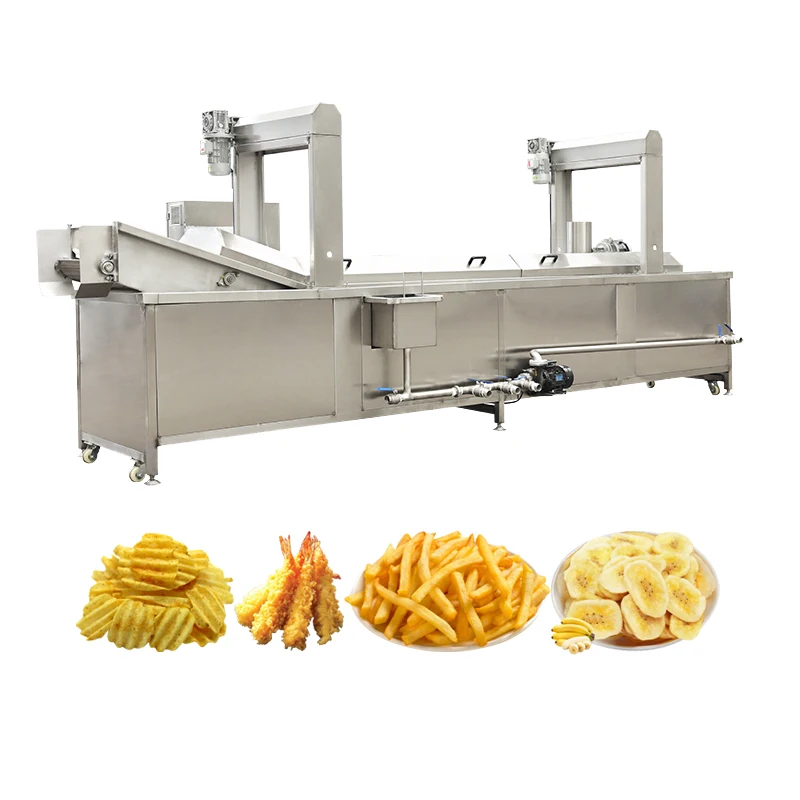 Industrial chicken nuggets Potato Chips French Fries Plantain Chips Onion Peanut Groundnut Frying Machine Continuous Fryer
