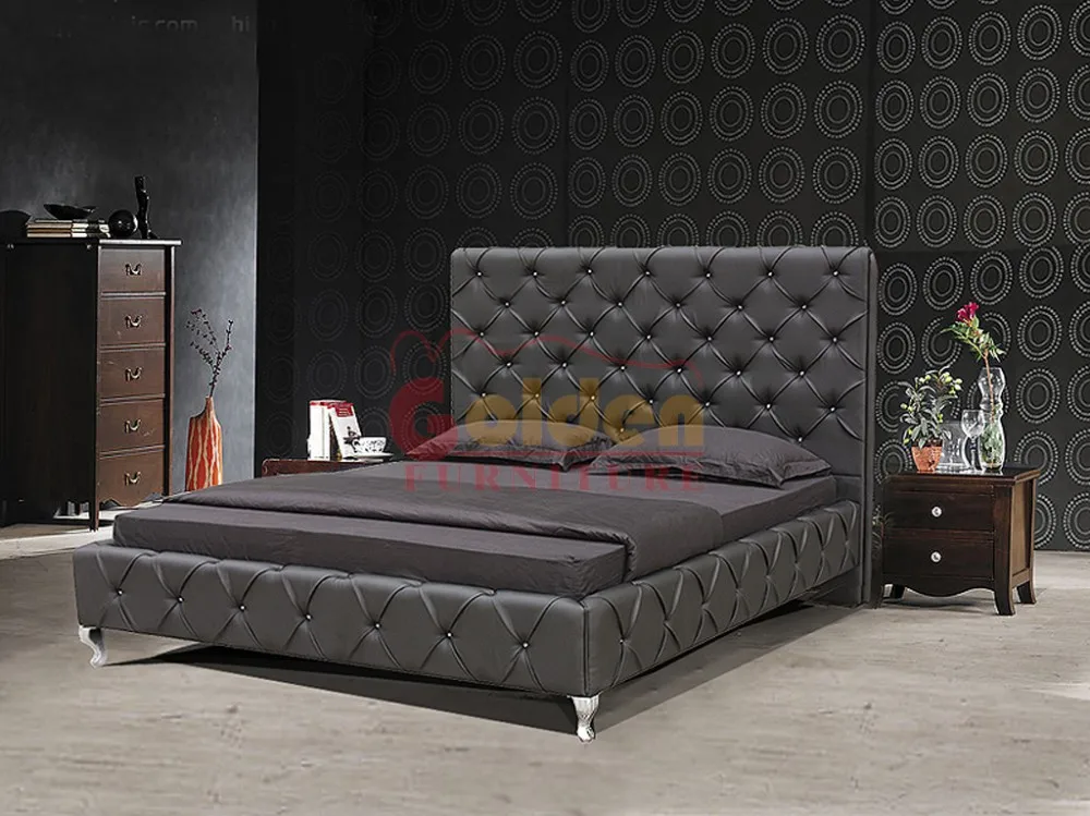 Кровать принцессы с высокой посадкой и кристаллами в