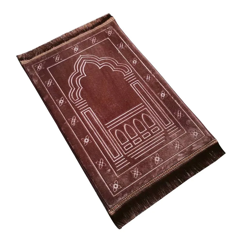 Manufacturer Wholesale Carpet Rashel Pilgrimage Soft Thickened Solid Color Embossed Prayer Mat Soft Anime Bamboo Throws