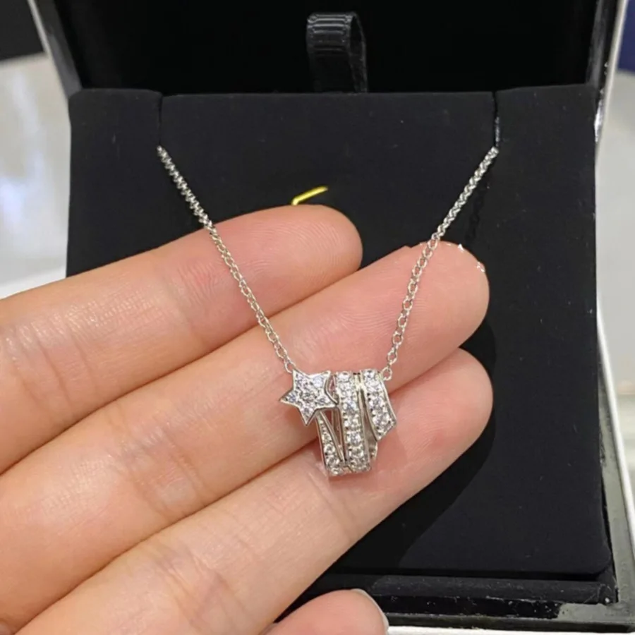 Comet Lab diamond necklace for women Light luxury Premium sensation Star clavicle chain