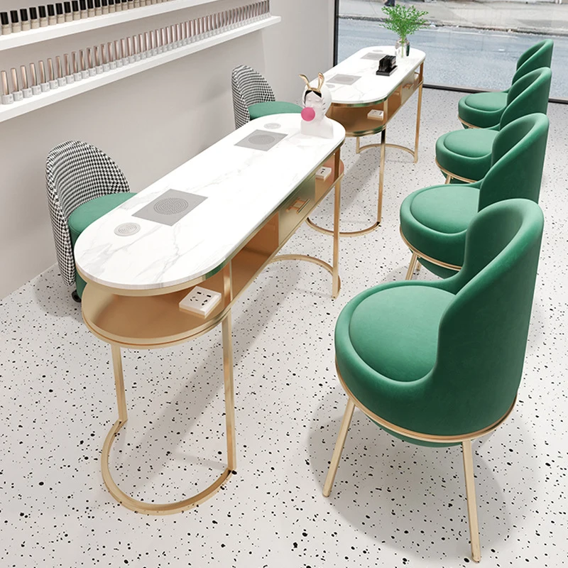 Metal Beauty Salon Workstation Nail Table Dust Collector Vent Nails Make Up Desk Nail Tech Manicure Table